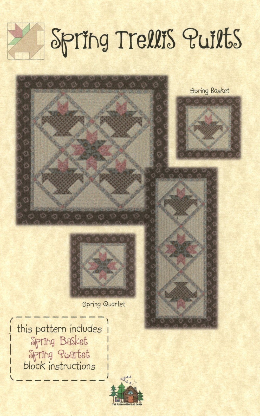 Spring Trellis Quilts - Spring Basket & Spring Quartet Table Topper & Runner