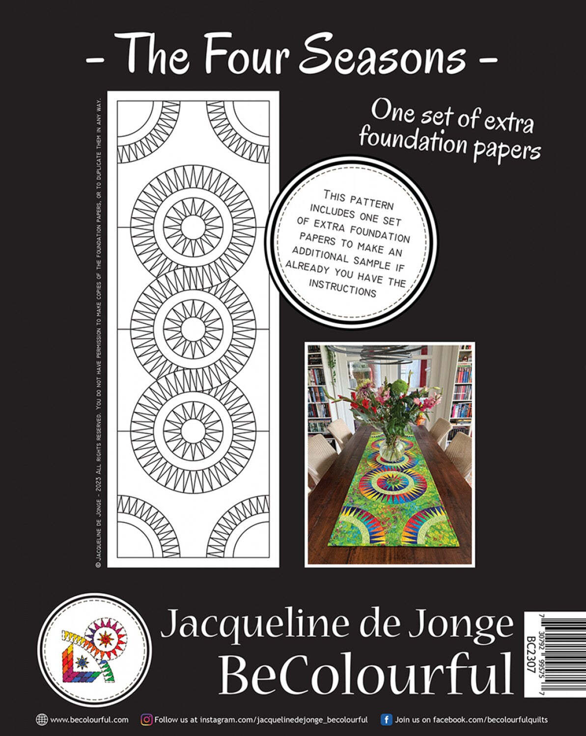 The Four Seasons Table Runner Spring Replacement Papers by Jacqueline De Jonge o