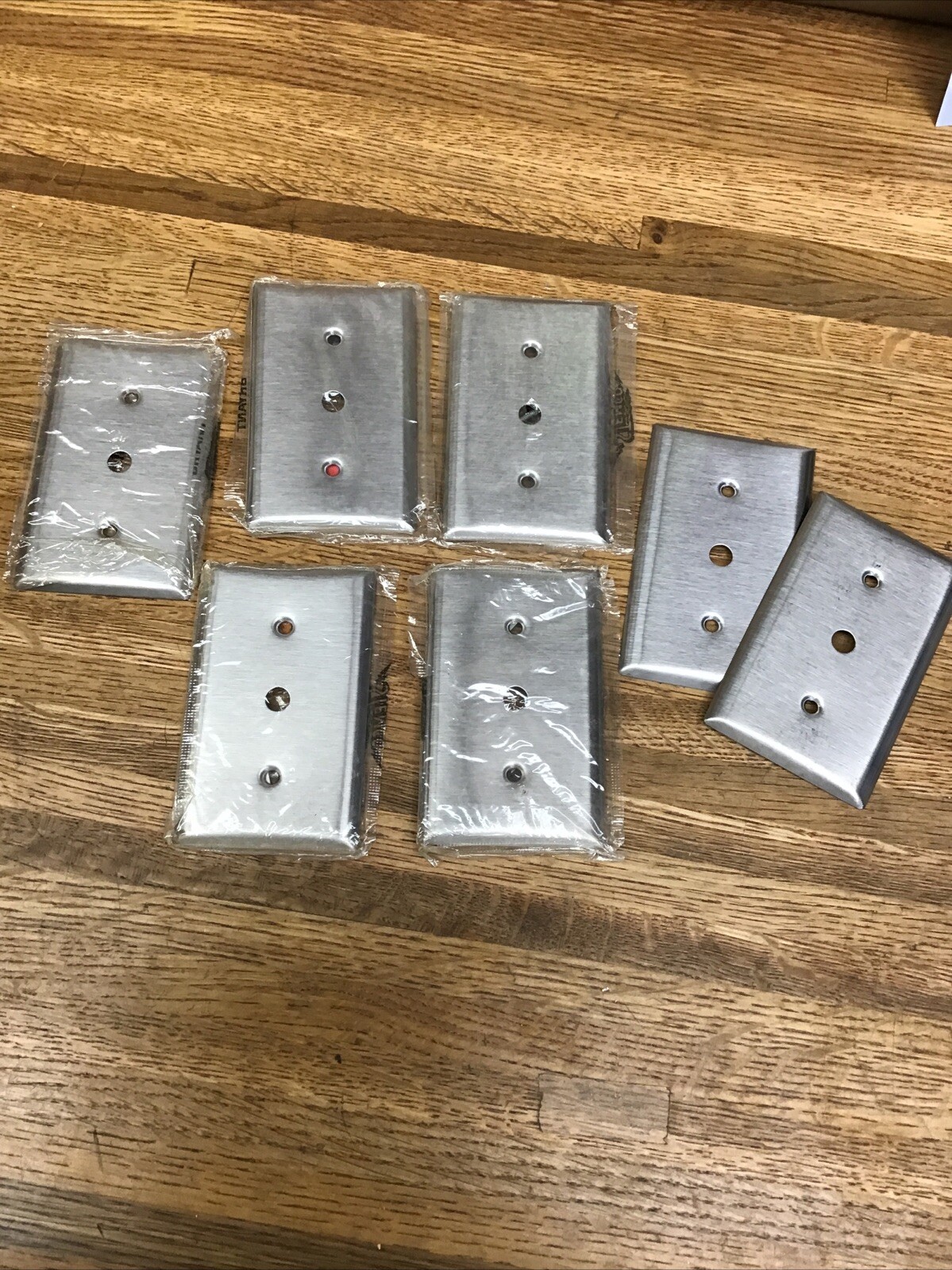 Lot of 7- SS12 - Single Gang Stainless Steel- Telephone Wall Plates  3/8” Hole