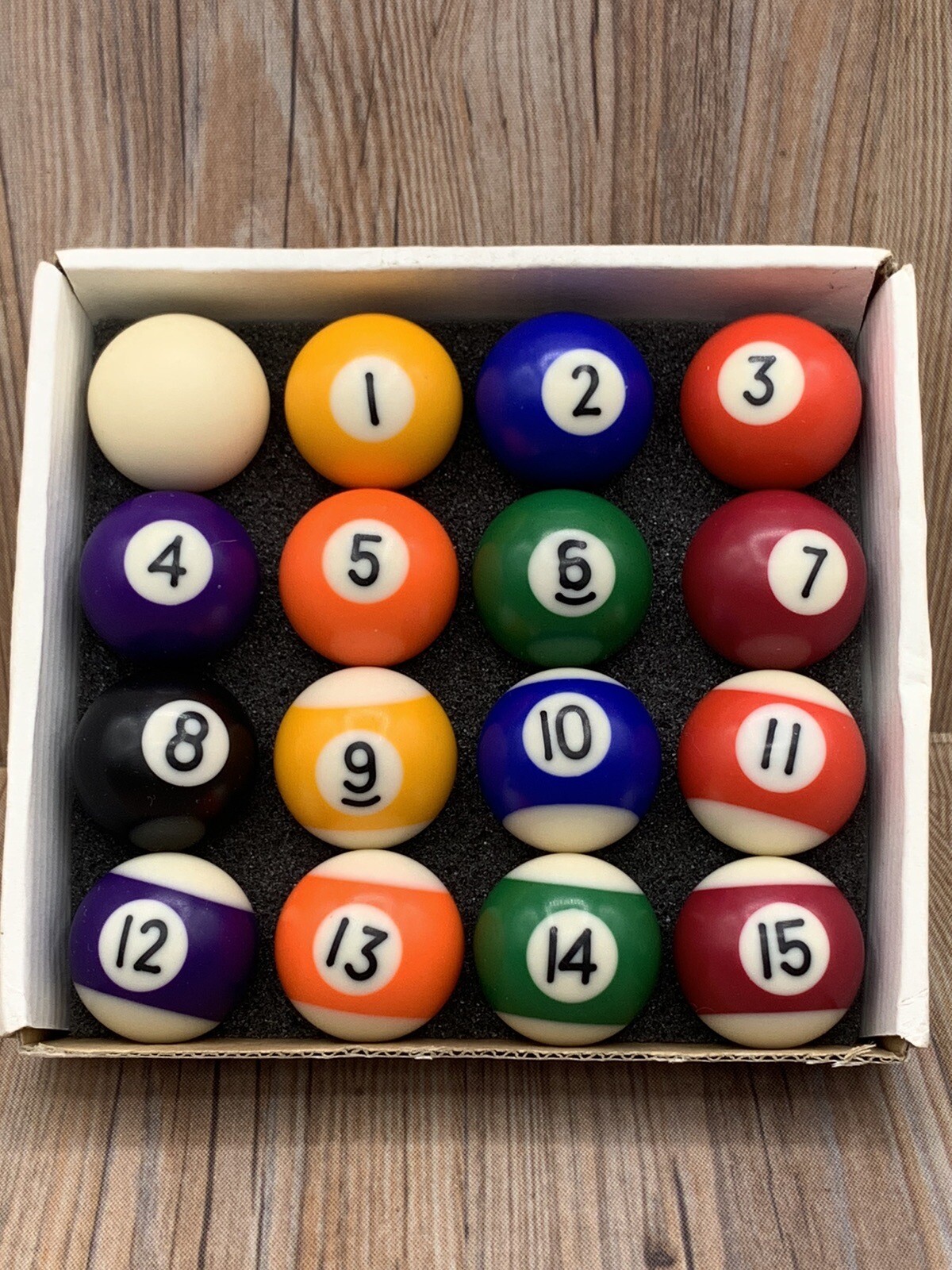 Mini Miniature Small 16 Piece Pool Billiard Ball Set Vintage