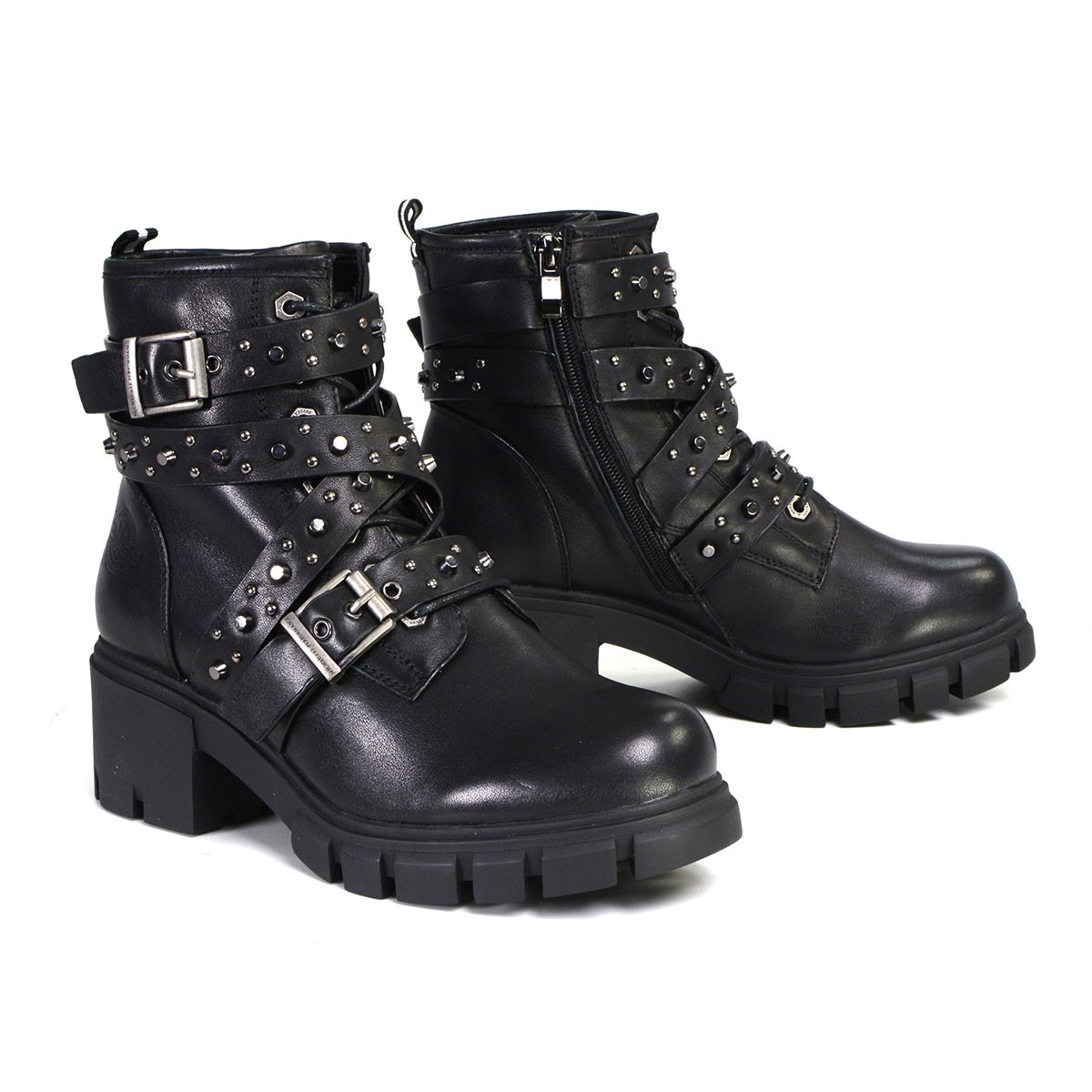 Milwaukee Leather MBL9444 Women's Bruiser Premium Black Lace-Up Fashion Boots w/