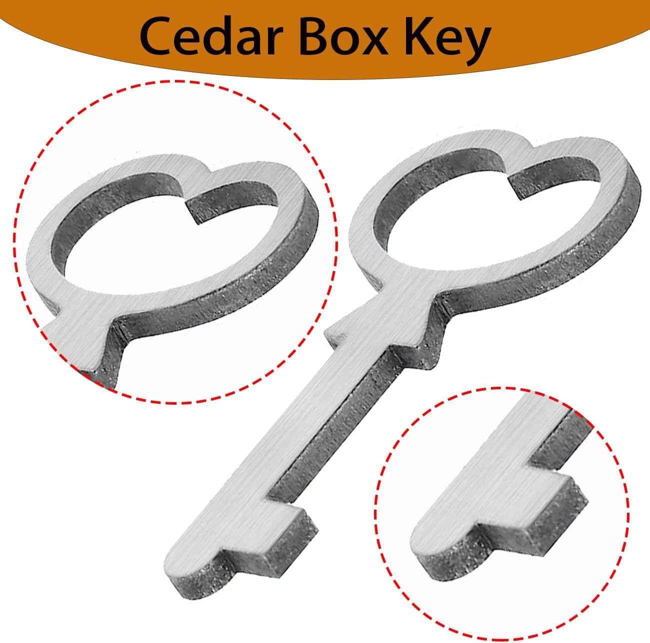 Cedar Box Key, Replacement for Lane Mini Keepsake Boxes, Key Lock, Metal, 2PC