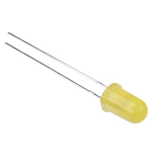 100 x Yellow 5mm Diffused LED 210mcd 60°