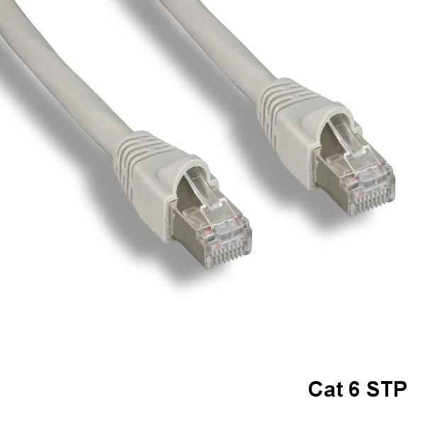 KNTK Gray 3' Cat6 STP Ethernet Cable 24AWG 550MHz RJ45 Patch Panel Network