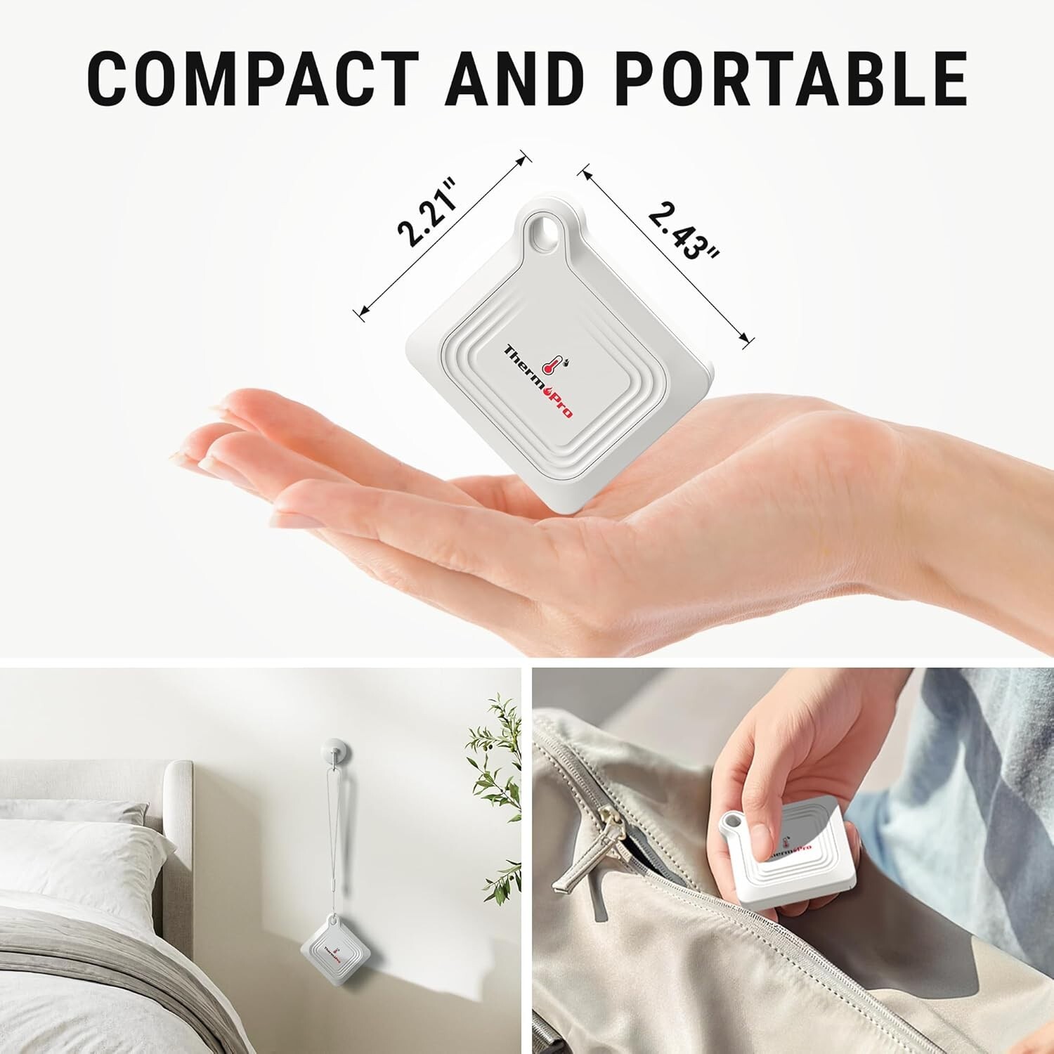 Bluetooth Thermometer Hygrometer 260FT Remote Temperature Sensor App Control ...