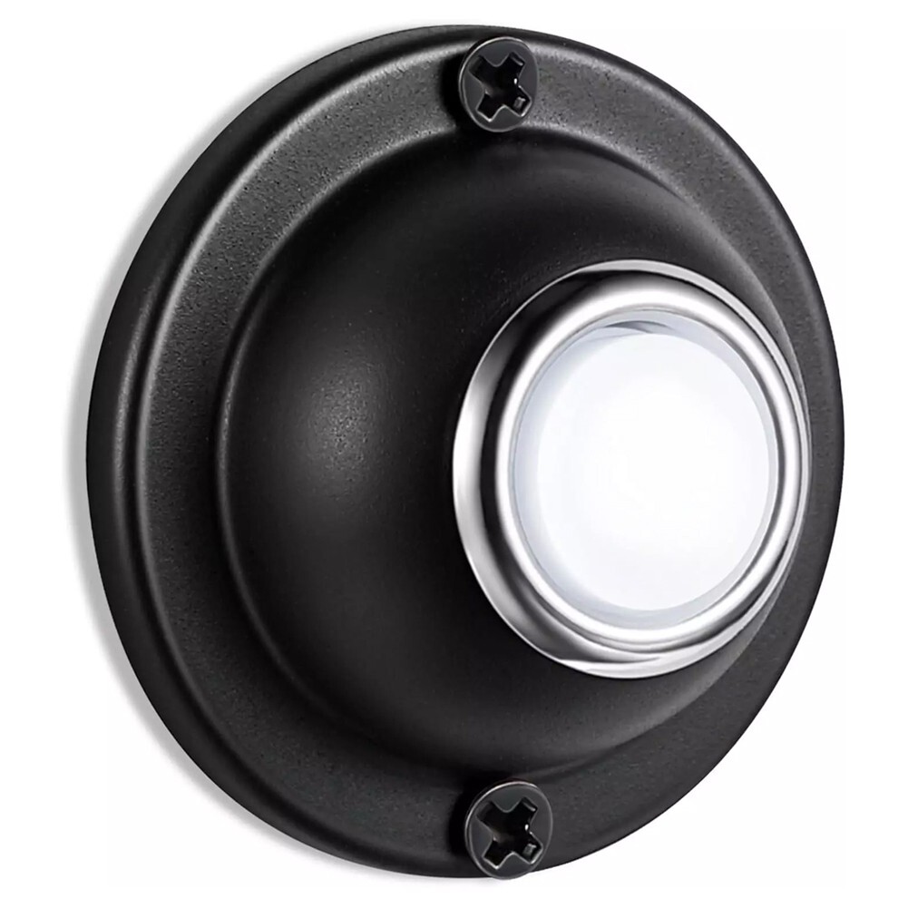 Round Alloy Doorbell Push Button Dark Wired Lighted Up LED for Home Front Door