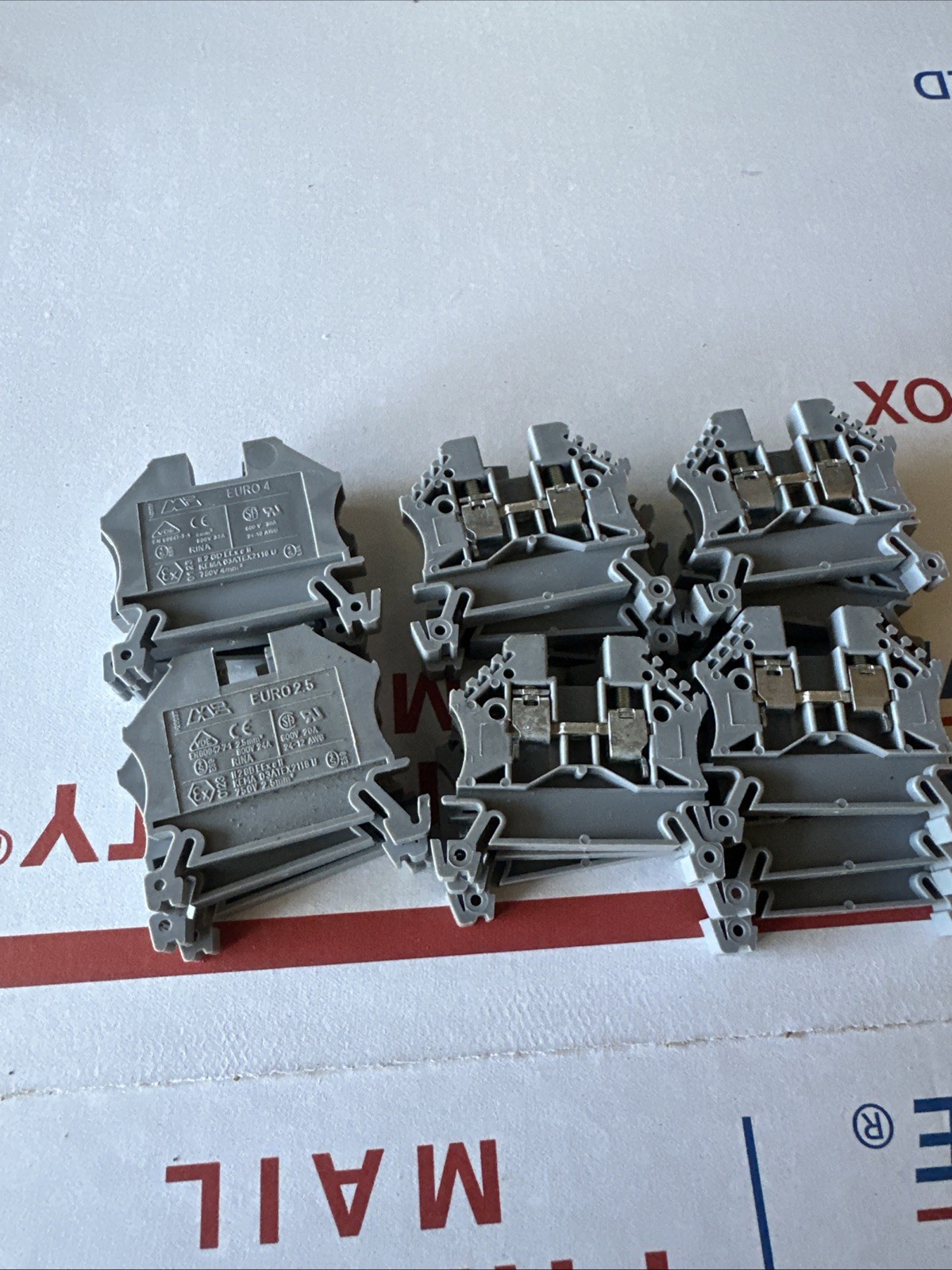 Morsettitalia Euro 4 DIN Rail Mount Contact Block (Lot of 18)