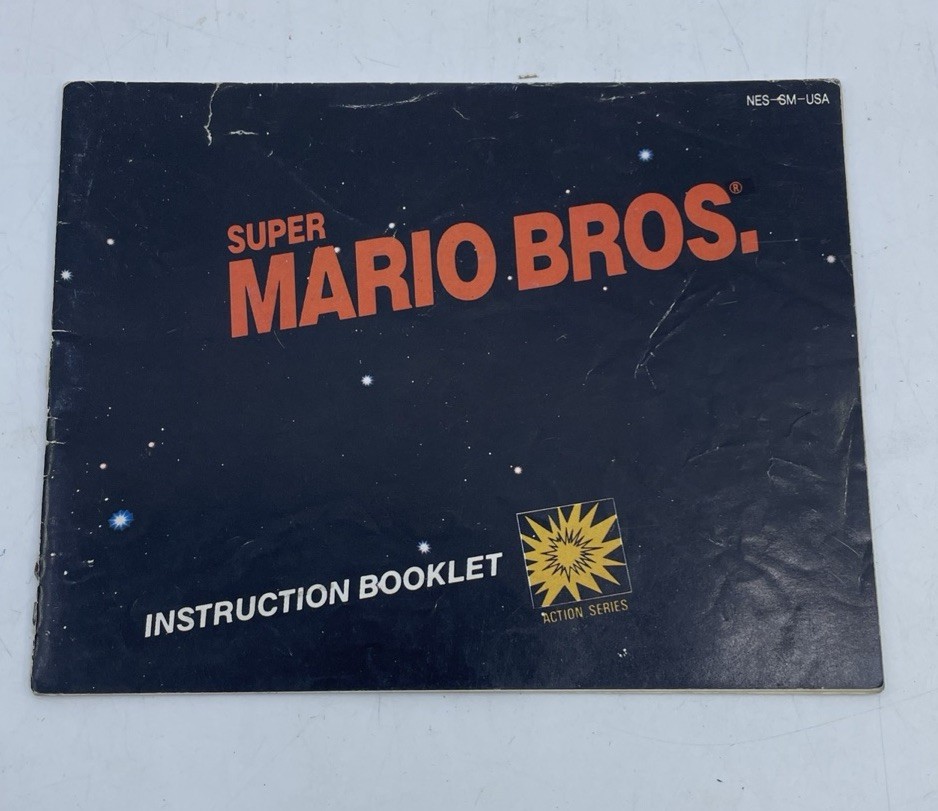 Authentic 1985 Nintendo NES Super Mario Bros Instruction Manual ONLY