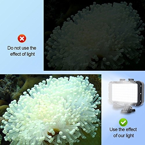 Suptig Underwater Lights Dive Light 84 LED High Power Dimmable black
