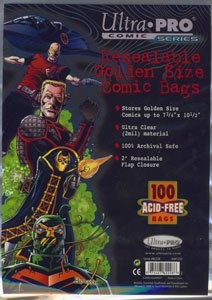 Ultra Pro  Resealable Golden Size Comic Bags (100) (7 3/4" X 10 1/2") 2017