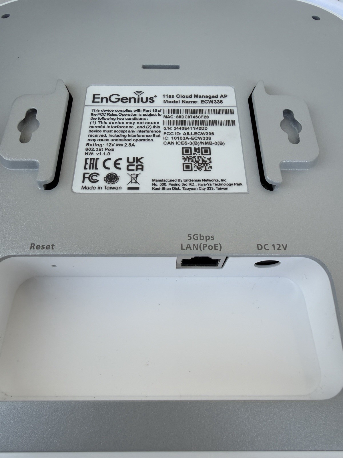 Cloud Managed ECW336 Wi-Fi 6E 4x4 Indoor Ceiling Mount Tri-Band Access Point