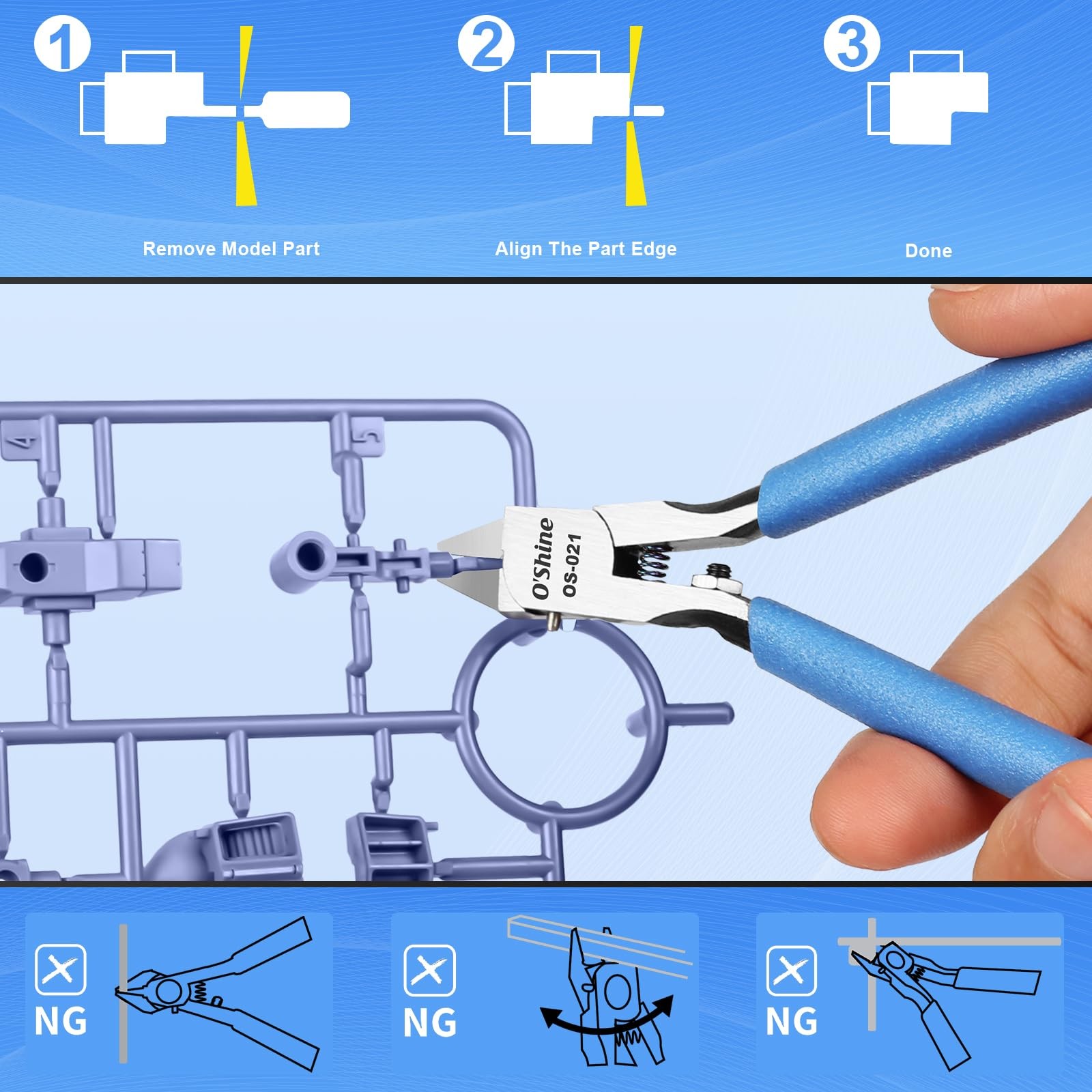 O’Shine Ultimate Single-edged Sprue Cutter, Super Thin & Sharp Model Snips Fo...