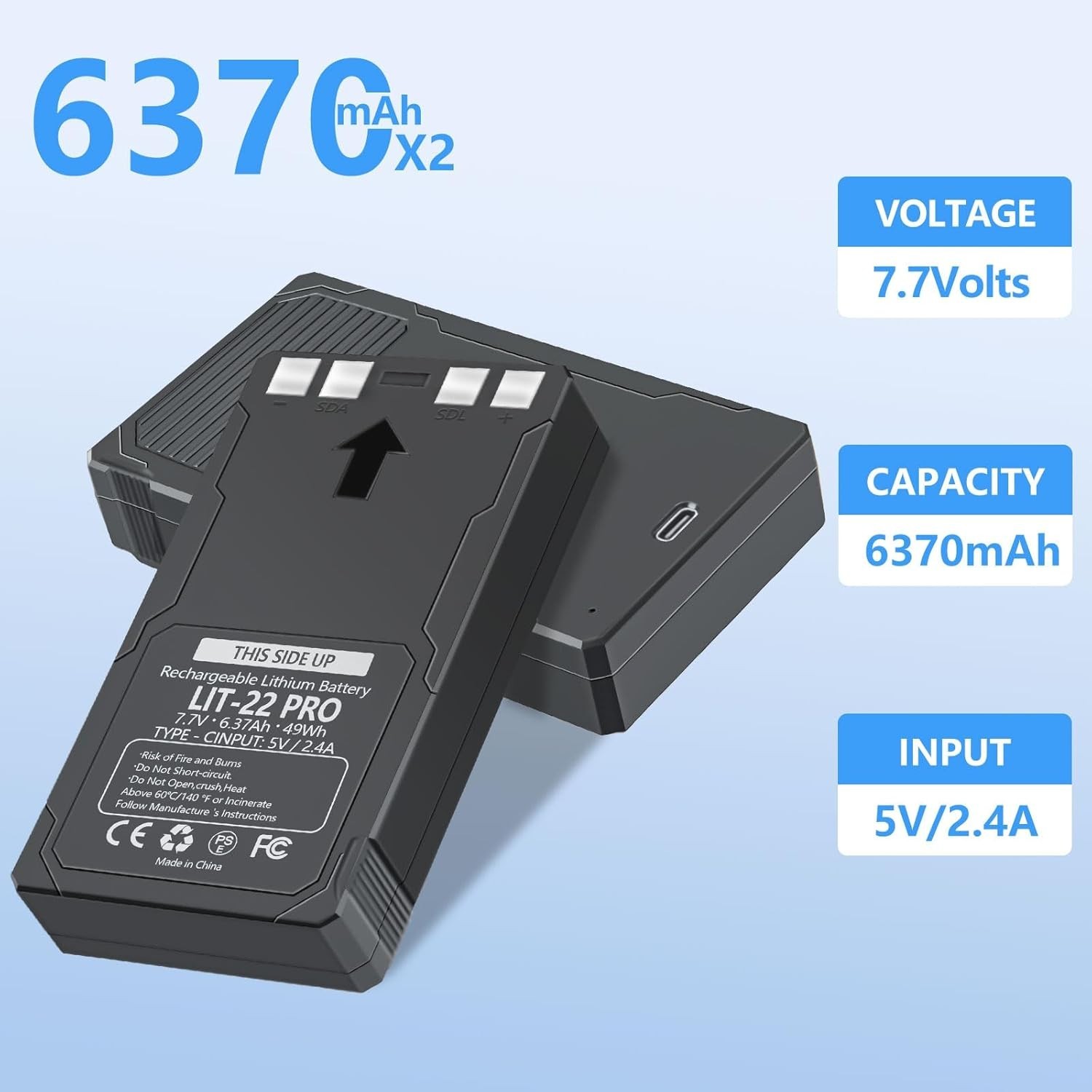 2PACK Rechargeable LIT-22 Battery Replacement For Trail Camera Flex-M Flex G-36