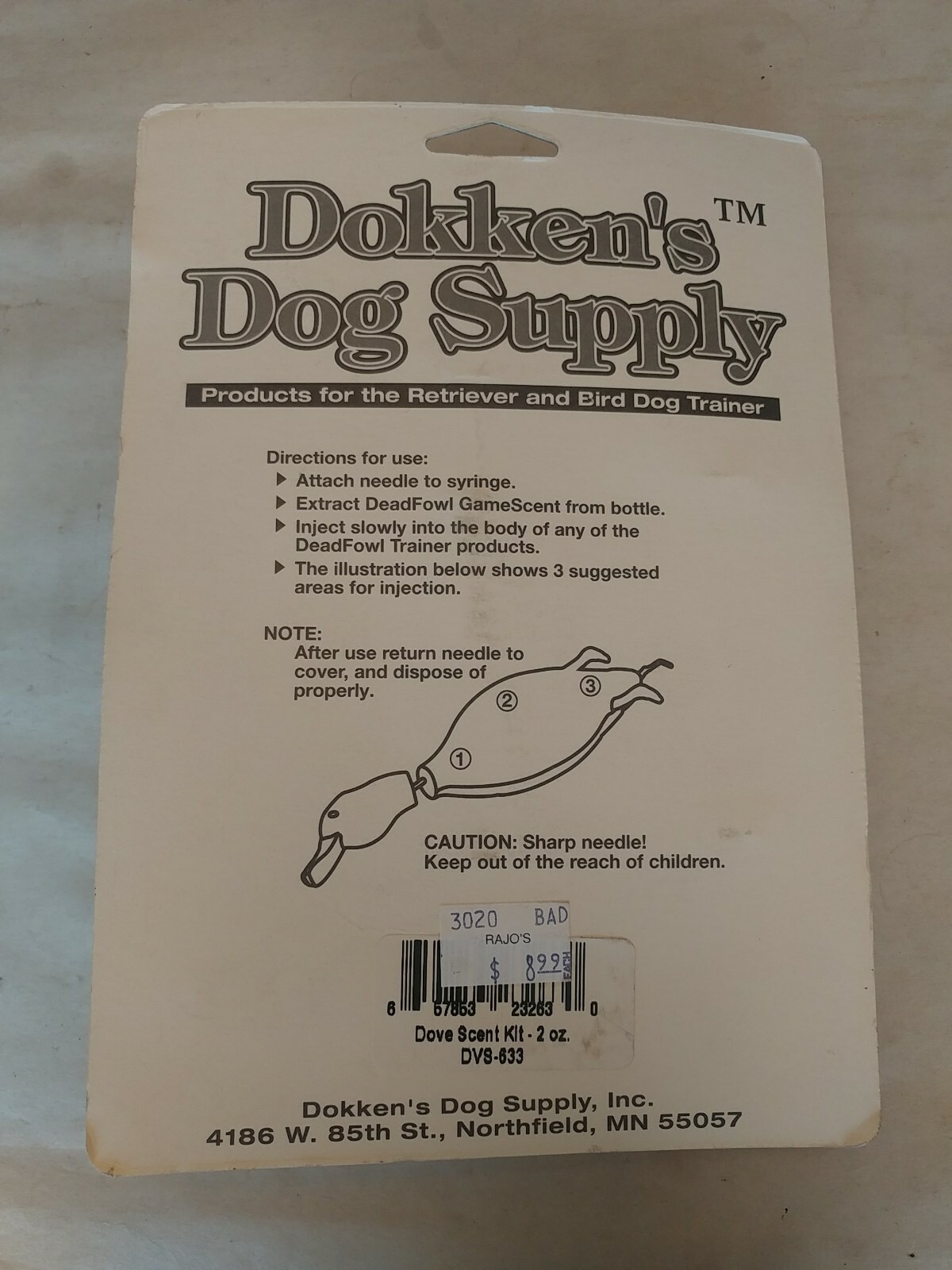 Dokken Dead Fowl Hunting Dog Training Game Scent Kit Waterfowl/Pheasant/Grouse