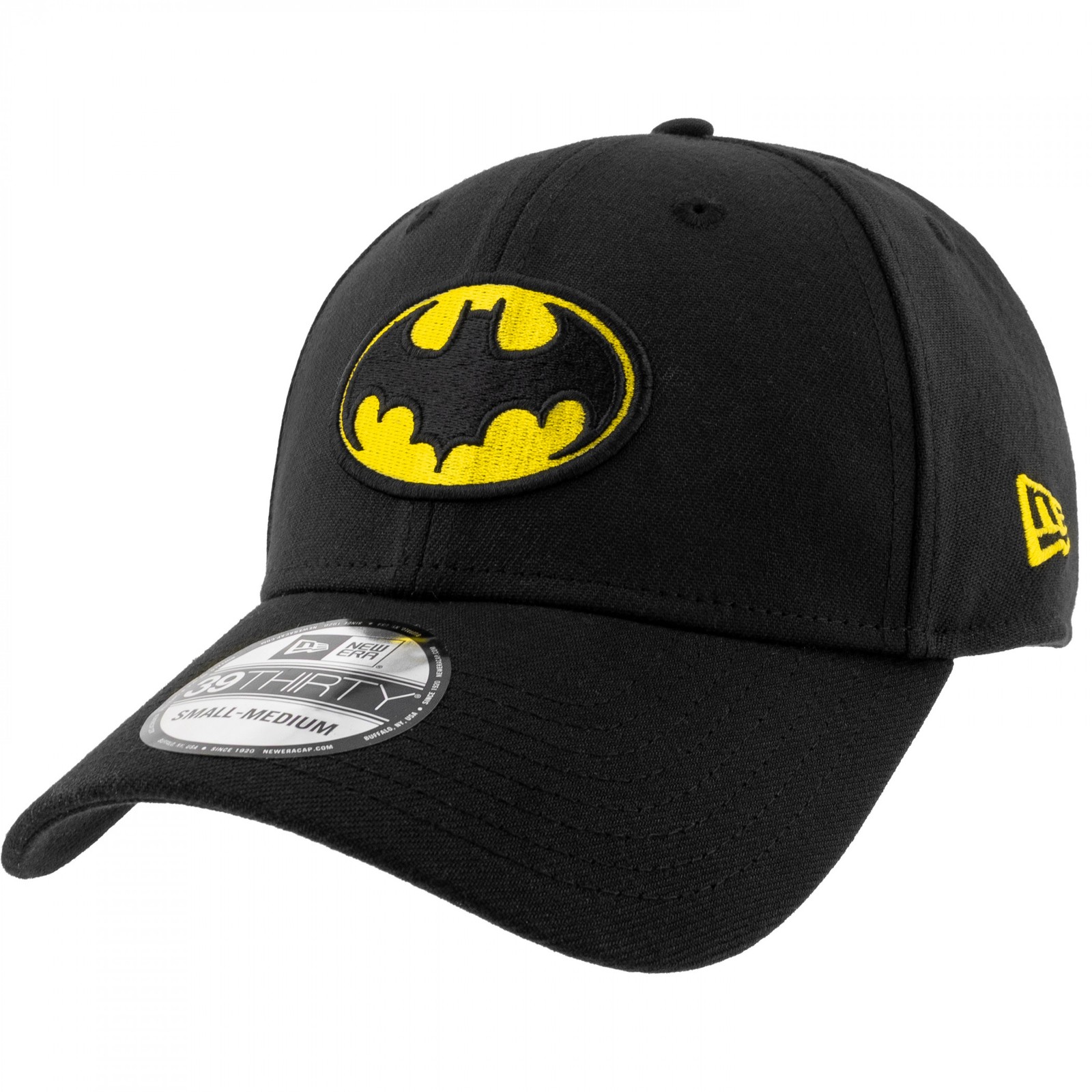 Batman 1989 Keaton Logo New Era 39Thirty Fitted Hat Black