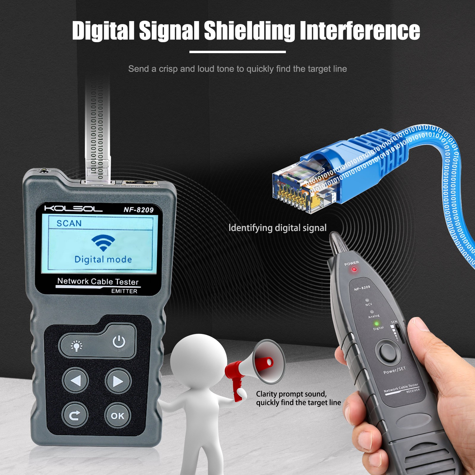 NF-8209 PoE Tester Network Cable Tester Cat5 Cat6 CAT6a Lan Test Network Tools