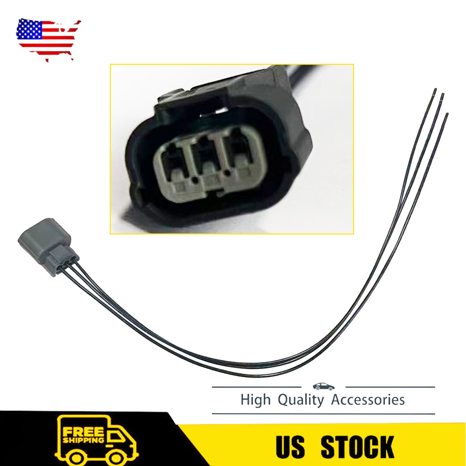 3-Pin DRL Daytime Running Light Connector Pigtail Fit For 2016-2018 Honda Accord