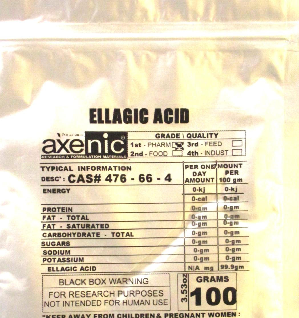 100 Gram ELLAGIC Acid 98%,CAS# 476-66-4, Wolfberry Extract,similar PUNICIC Acid