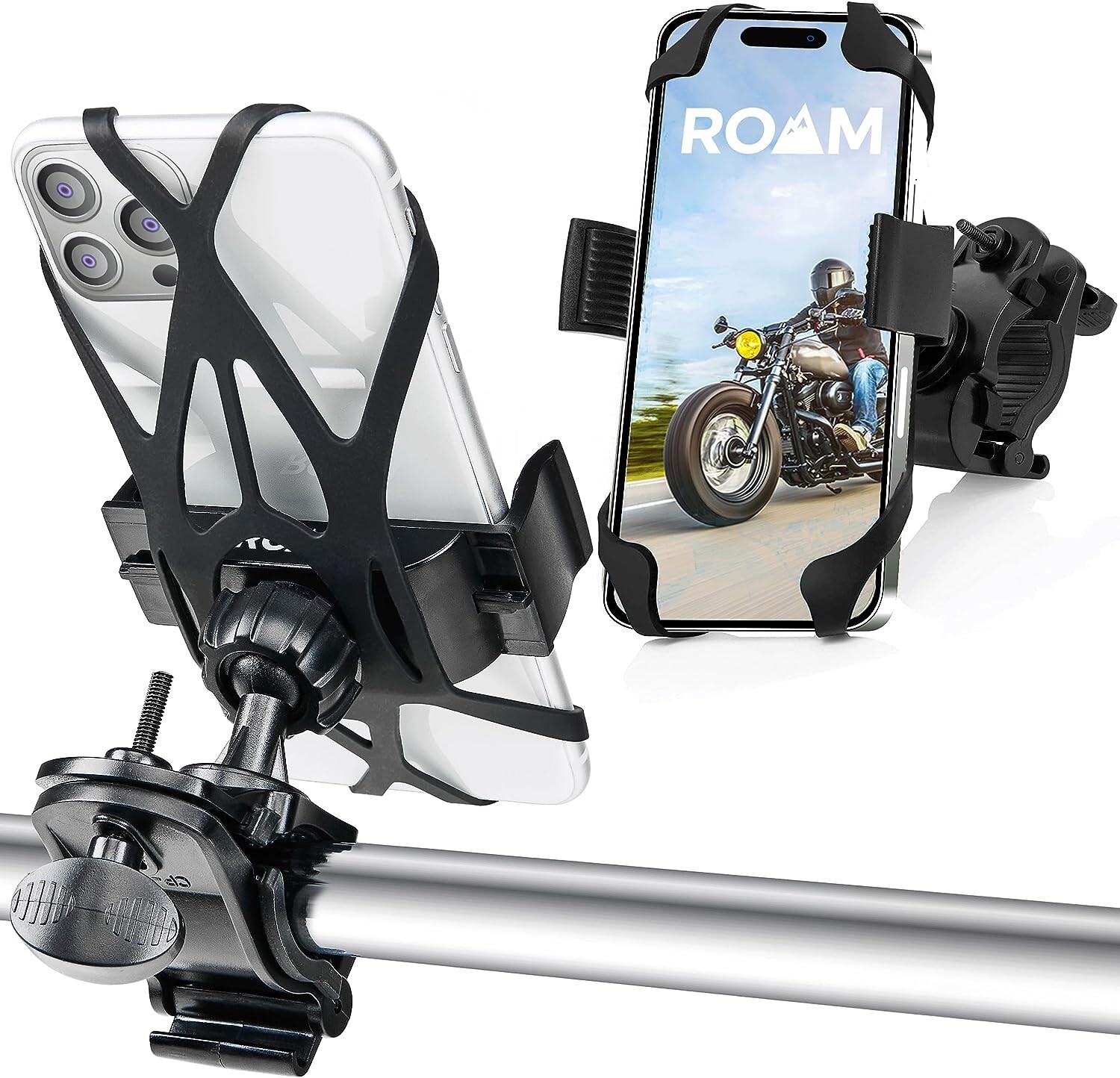 Roam Universal Bike Phone Mount for Motorcycle/Bike Handlebars Adjustable -Black