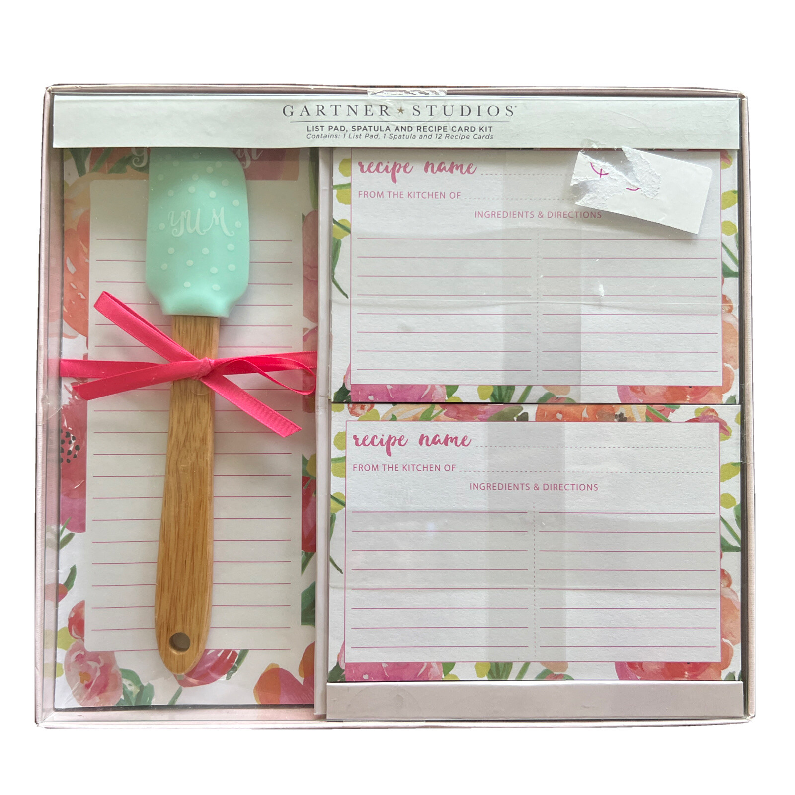 Gartner Studios List Pad, Green “yum” Spatula & Recipe Card Kit