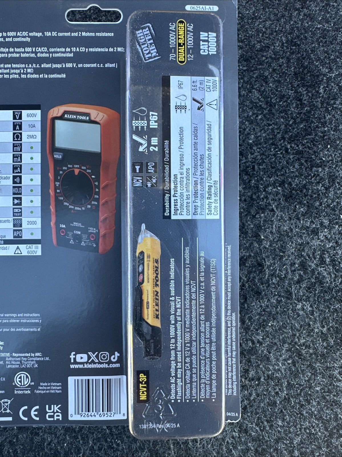 Klein Tools Electrical Test Kit # 25kit1 - Digital Multi-meter-voltage Tester