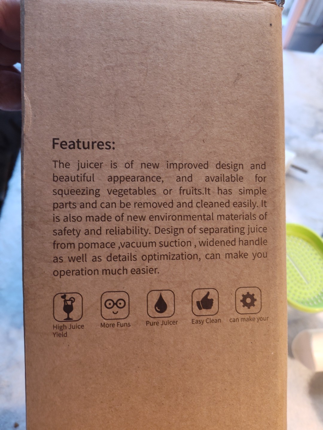 Mannual Juicer, Plastic White And Green in Box