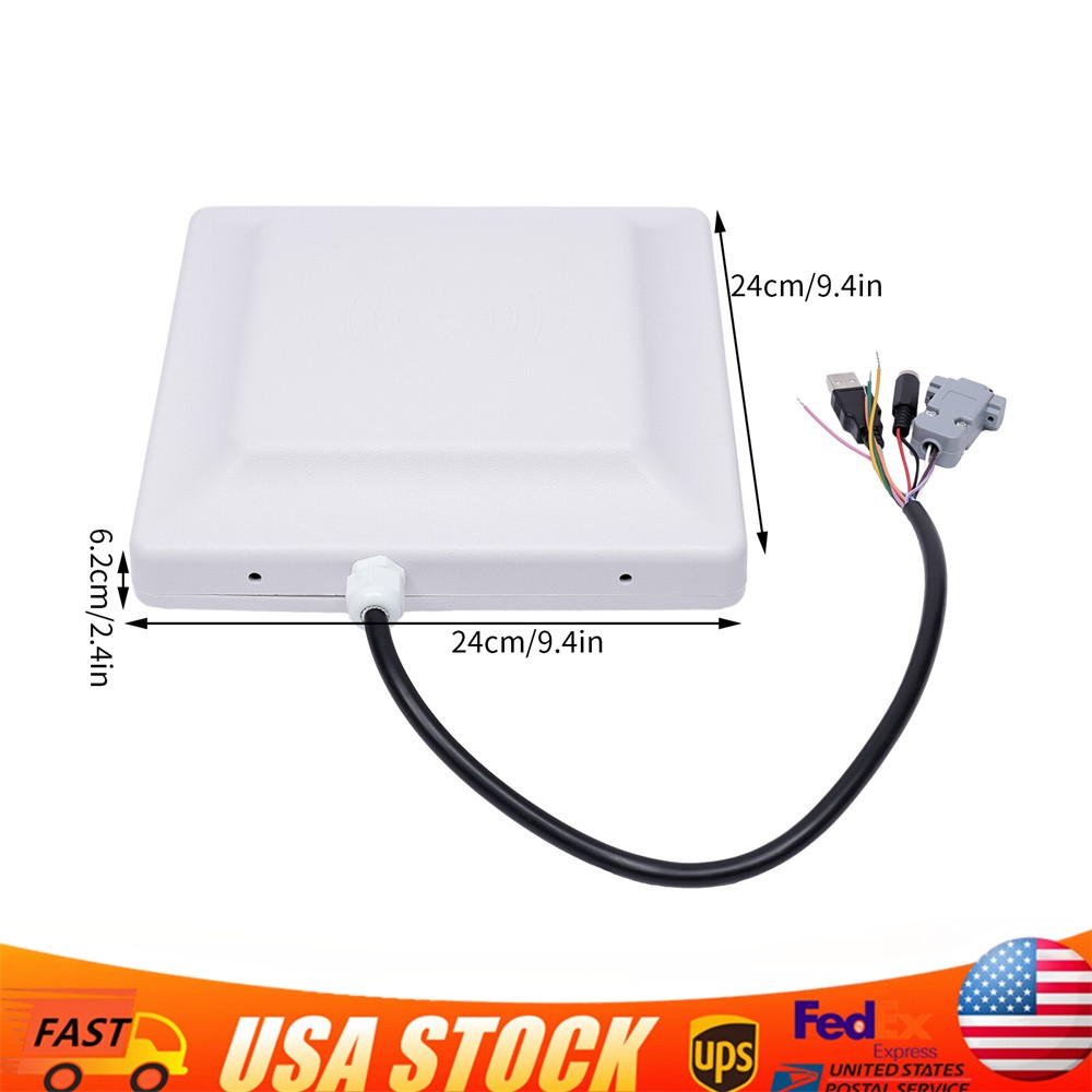 UHF Middle Range Integrated RFID Card Reader Adjustable 30dbm 6m-8m 8dbi Antenna
