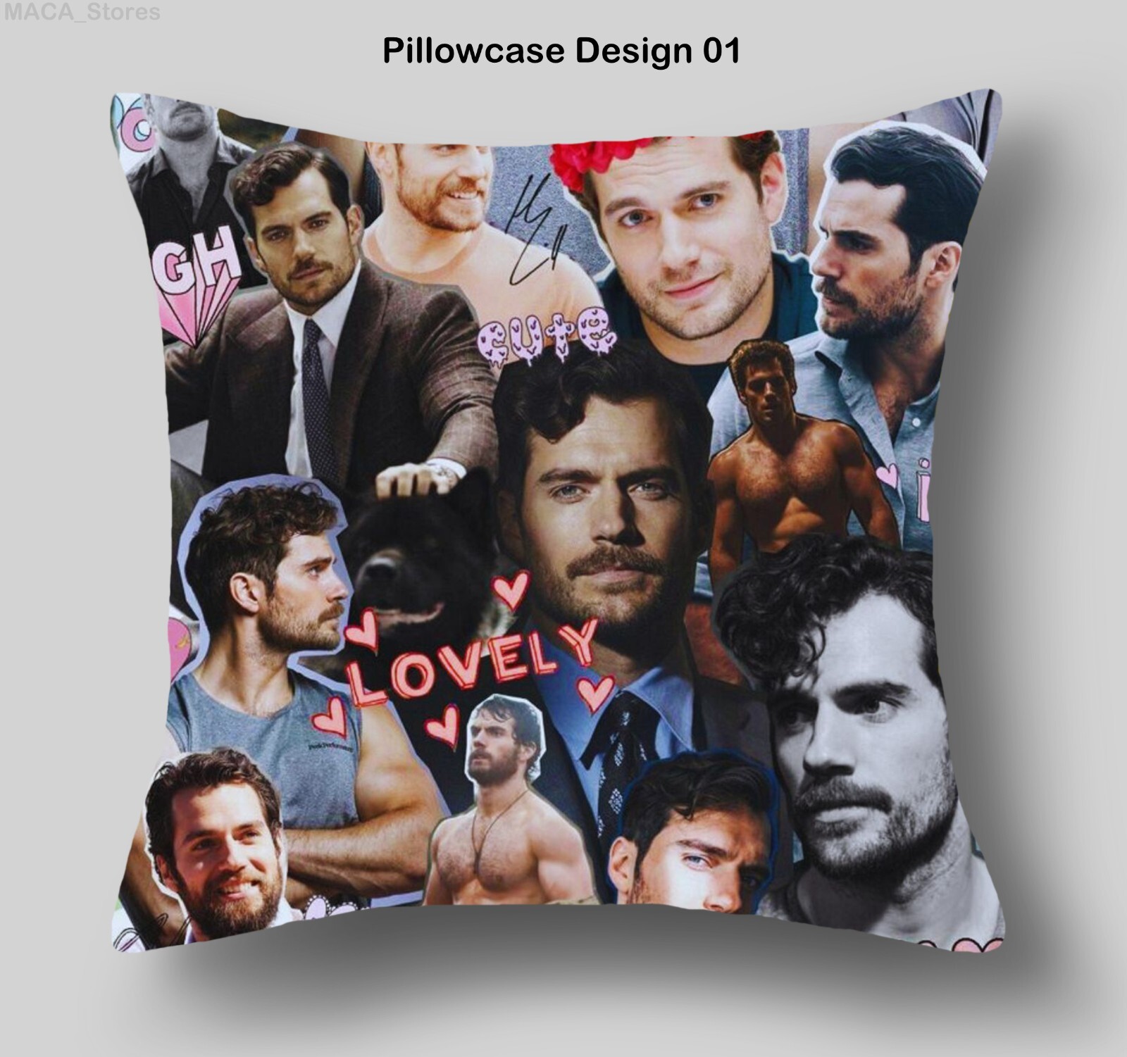 Henry Cavill Photo Collage Pillow Birthday Gift Christmas Decorations Xmas Gifts
