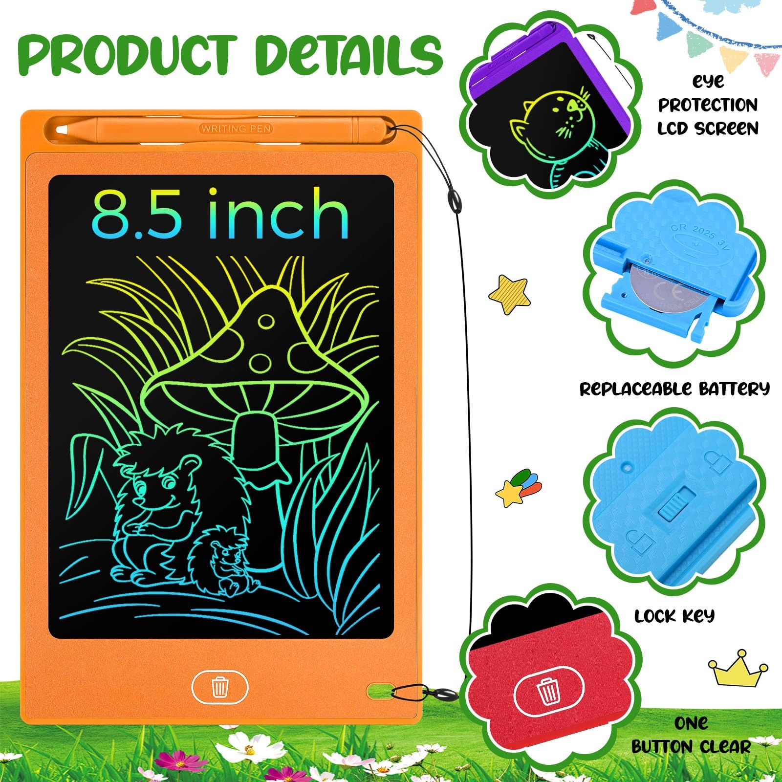 Zhehao 8.5" LCD Writing Tablet Bright Round