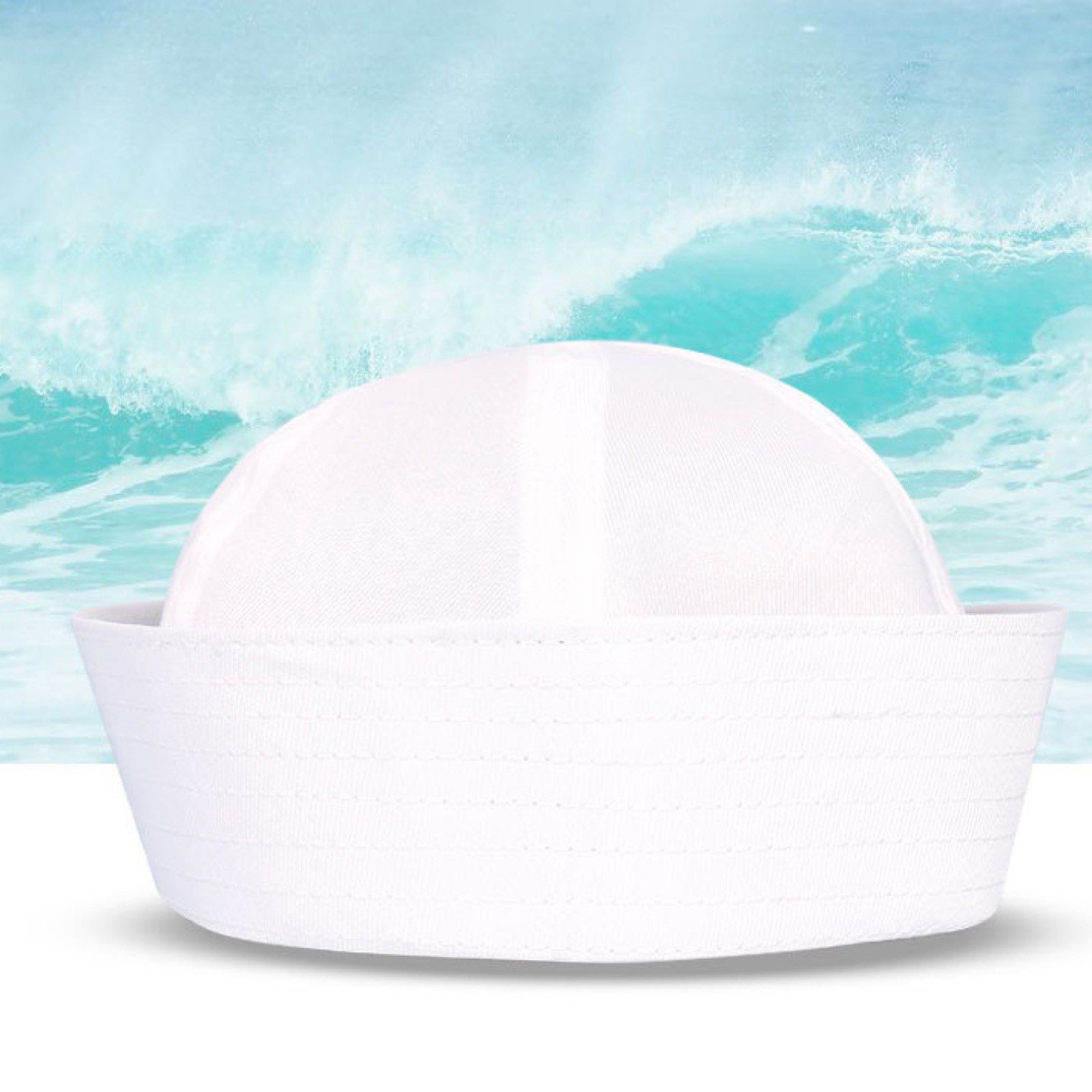 1Pc Cute White Doughboy Navy SAILOR Fishing Marine Popeye Costume Hat Cap 54cm