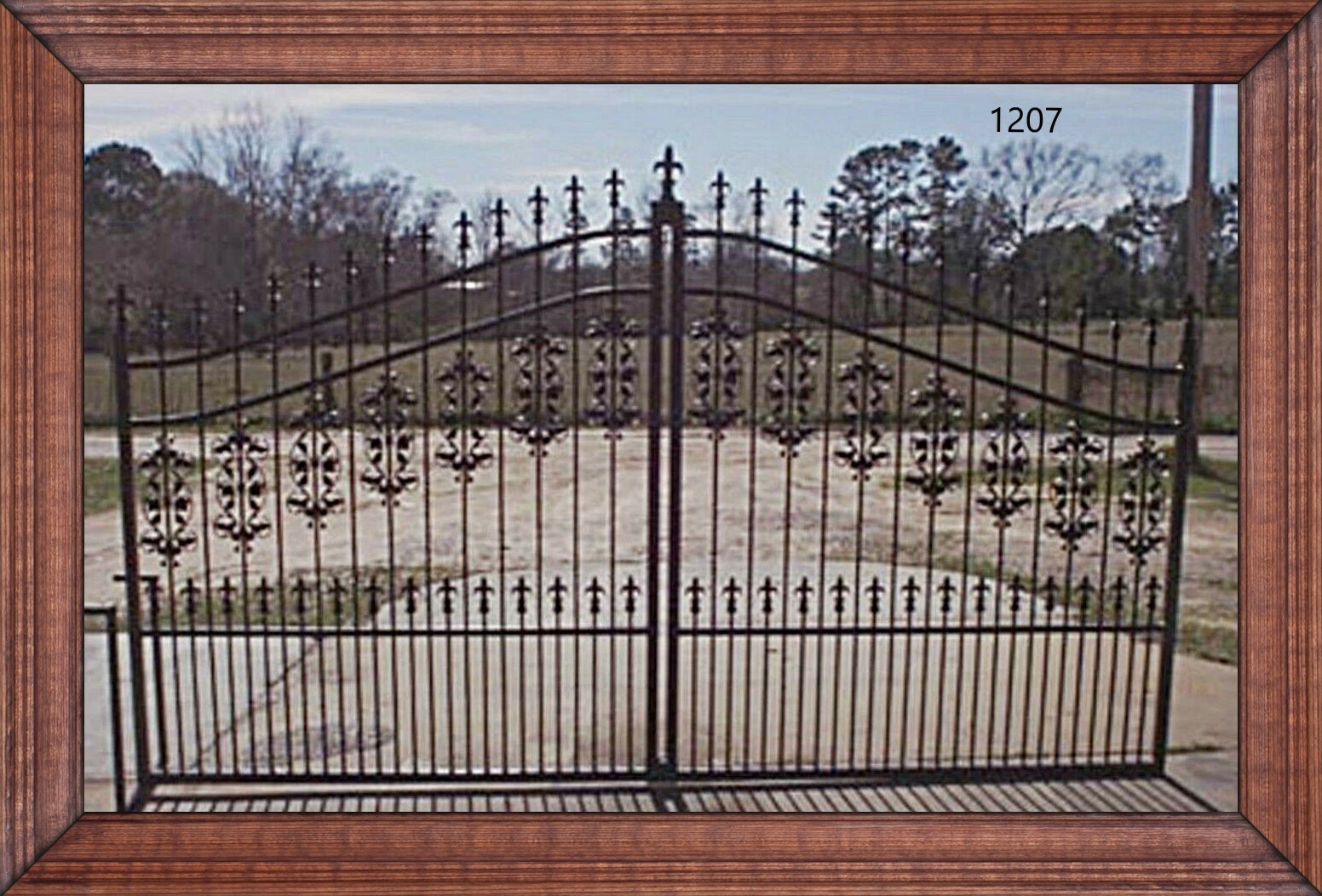 On Sale! 1207 11' Driveway Gate Wrought Iron Style Steel Metal Home Yard Safety