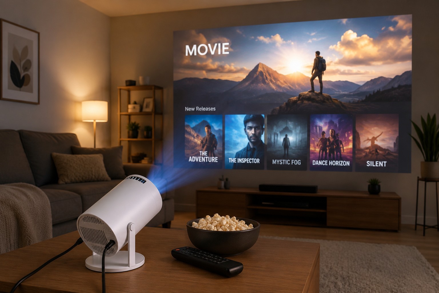 Mini LED Smart Projector WiFi Home Theater Portable Movie Gaming Projector New