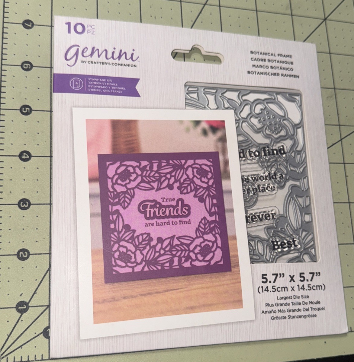 Crafters Companion Gemini BOTANICAL FRAME Stamp & Die Set 10pc New In Package