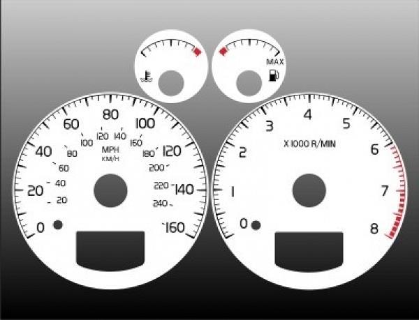 White Face Gauges for 2000-2003 Volvo S60 S70 S80 C70 V70
