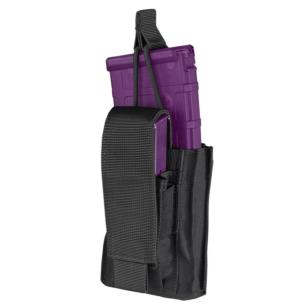 Molle Tactical Single Kangaroo Mag Pouch Gen II Bungee Open Top - Black