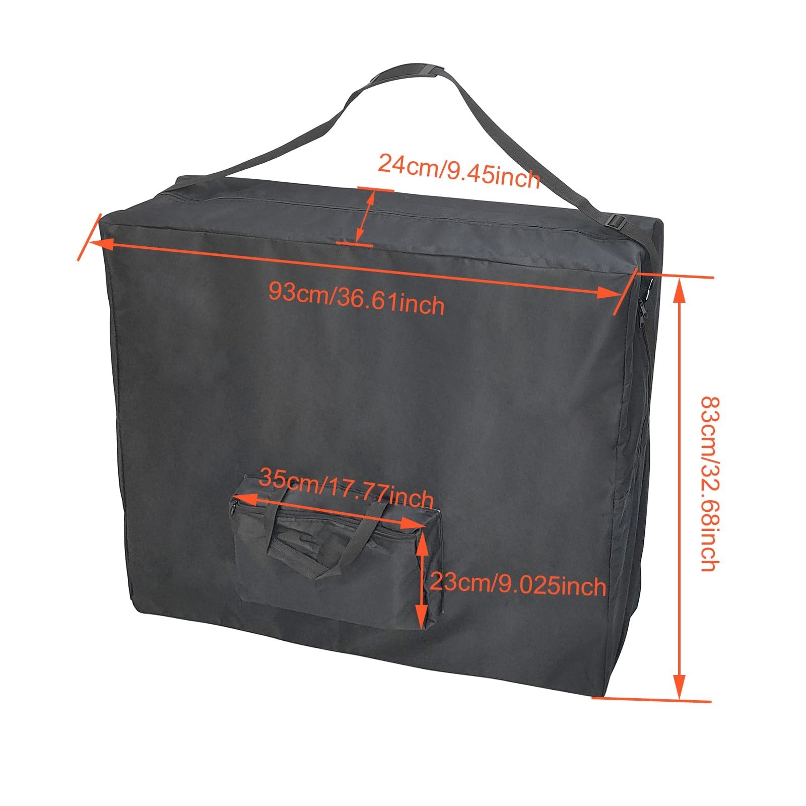 Portable Massage Table Carrying Bag - Foldable with Shoulder Strap, Extra Large