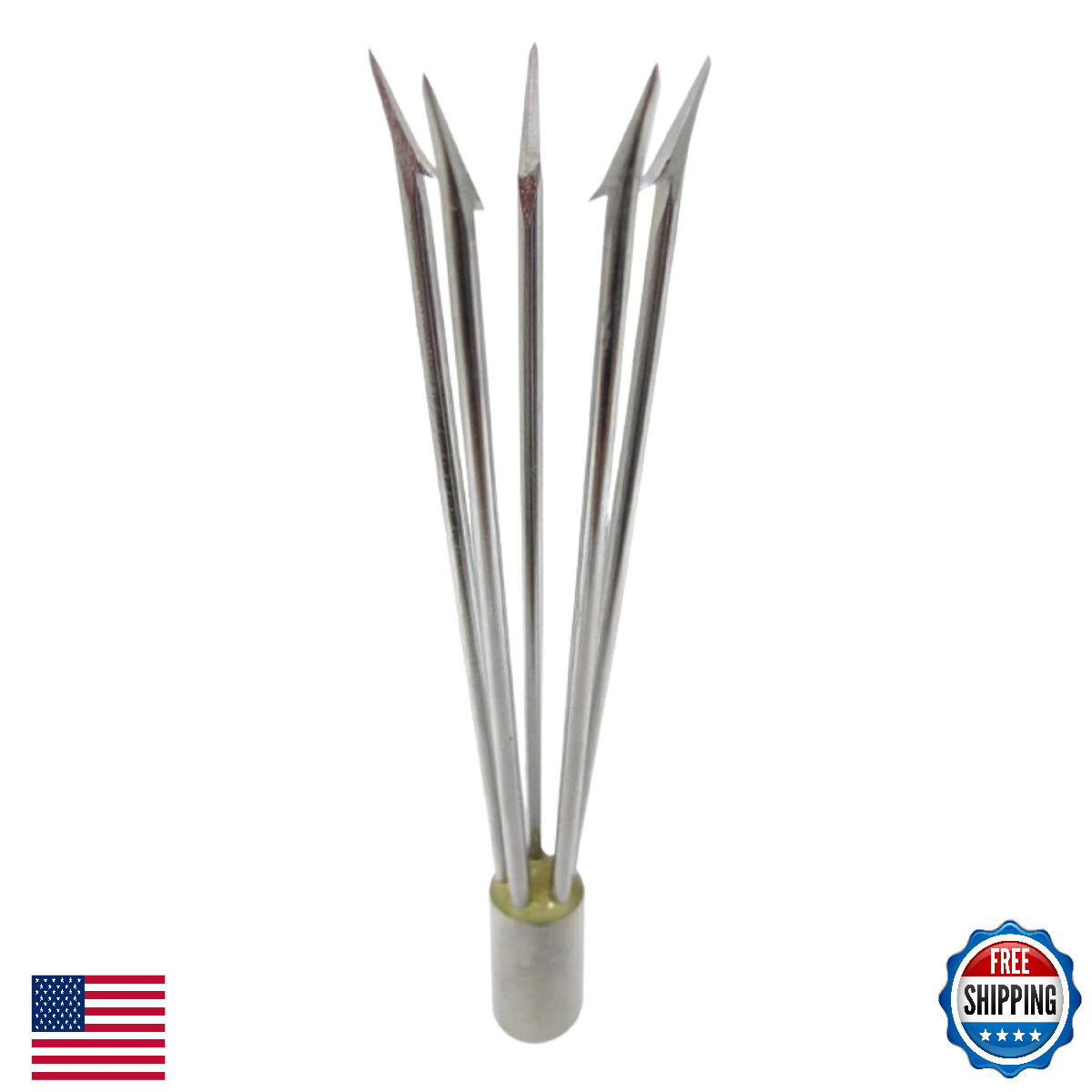 Scuba Choice Spearfishing 6" Stainless Steel 5-Prong Paralyzer Tip w/Barbs