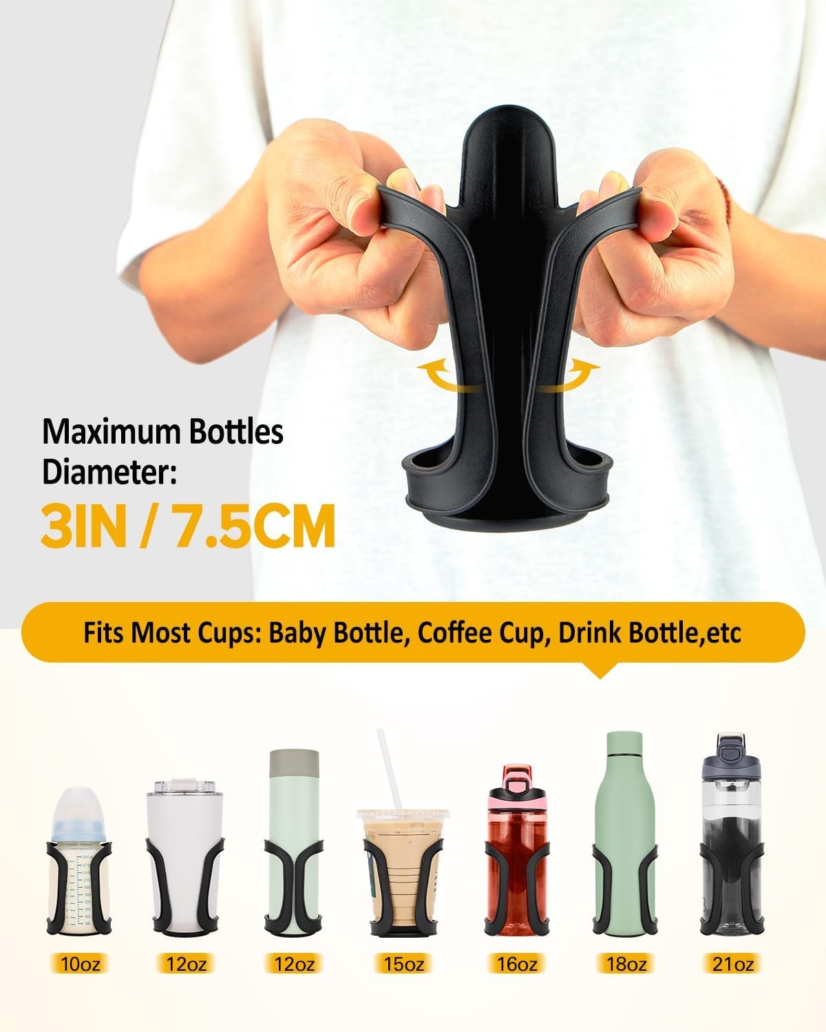Universal Stroller Cup Holders Pack of 2 for Bikes Walkers