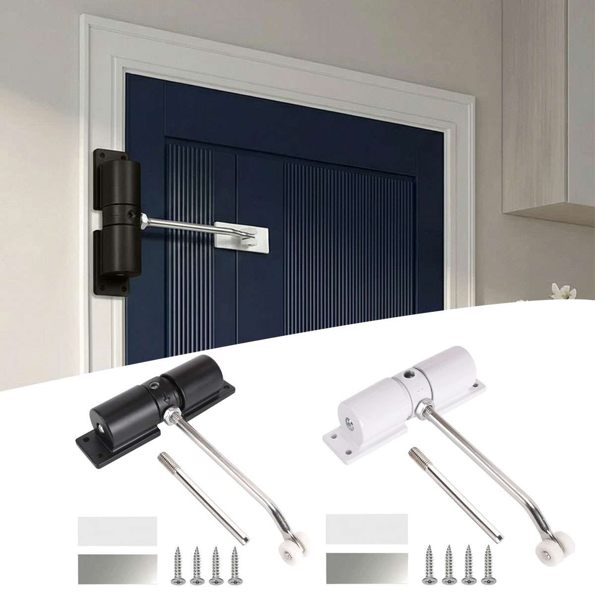 Universal Door Closer with Adjustable Spring Heavy Duty 45-90lbs for Residential
