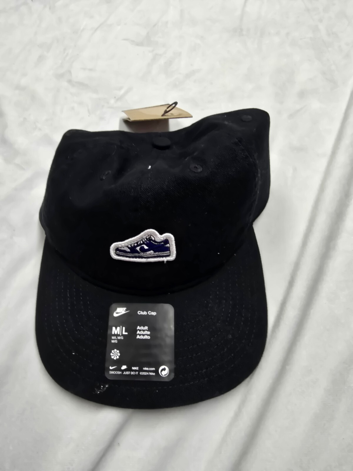 Nike Club Unstructured Dunk Low Patch Cap Adult Unisex Size S/M Black FN4404 010