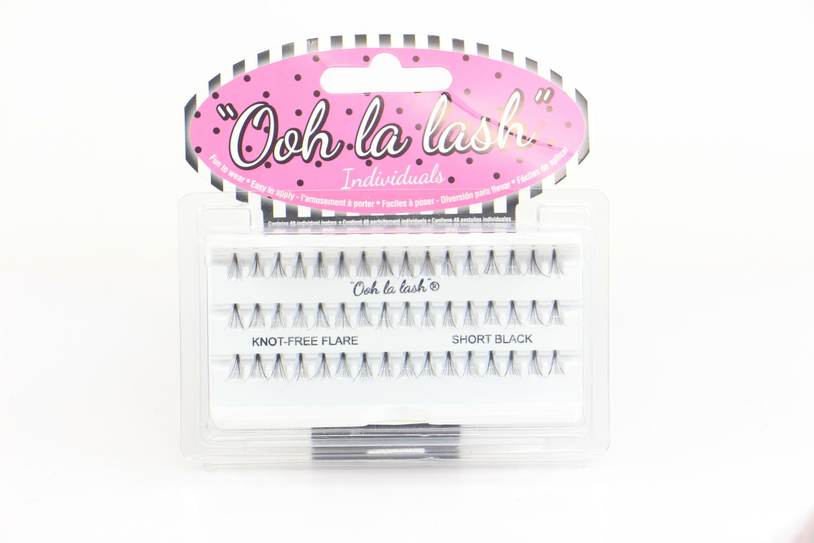 2 PACK Ooh La Lash Individual Knot Free Natural Lashes, Black, Short U59C