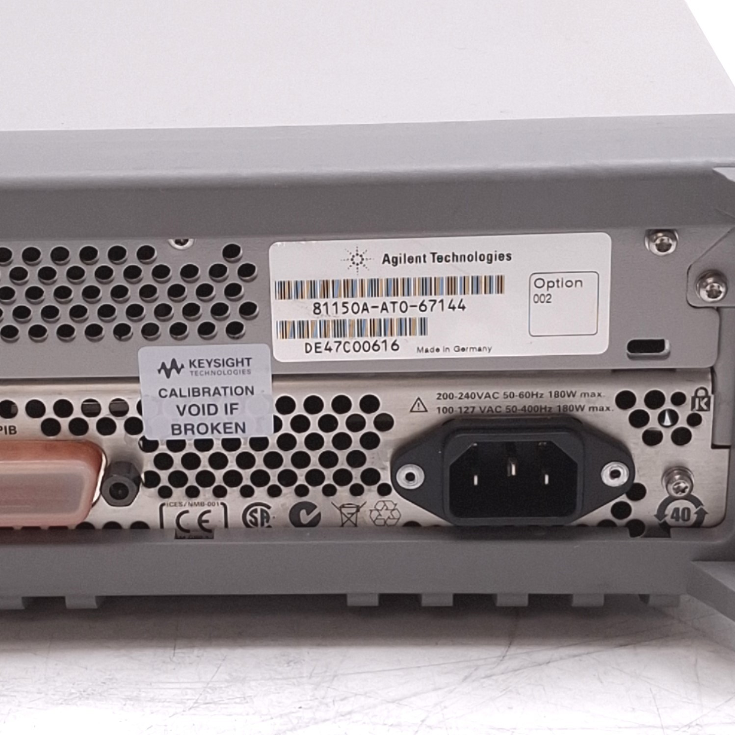 Agilent 81150A Pulse Function Arbitrary Generator 120MHz, 2-Channel, 100-240VAC