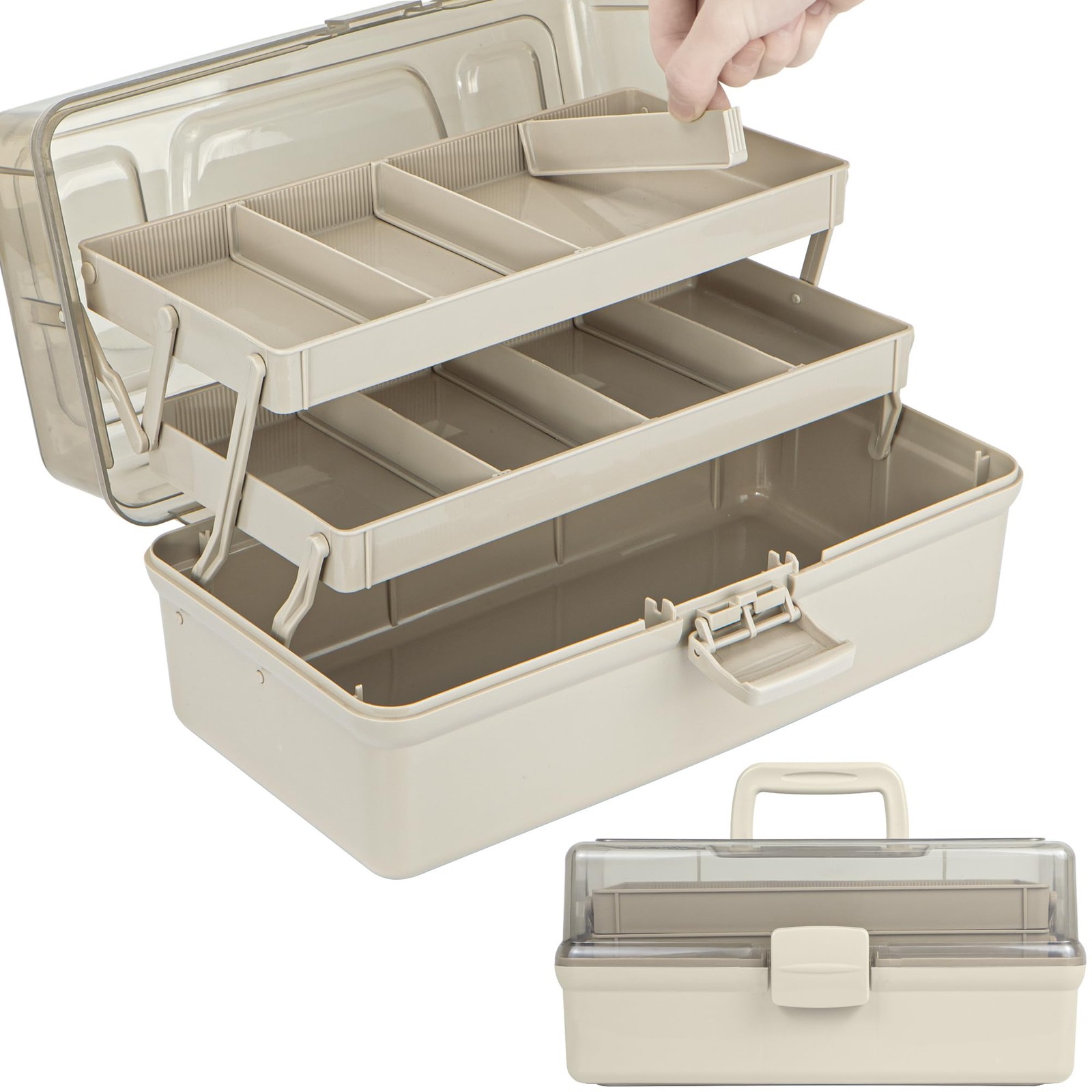 12.5in 3-Layer Multipurpose Craft Organizers and Storage with Adjustable Divi...