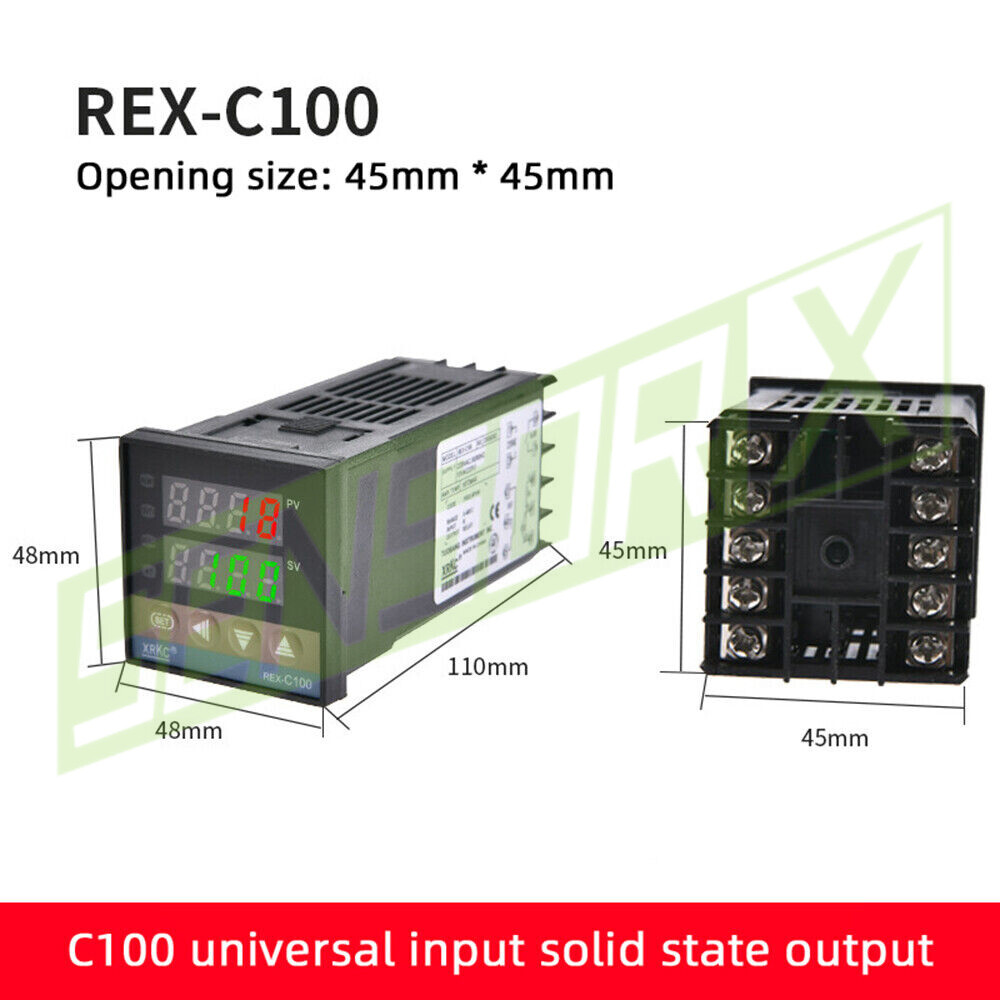 REX-C100 Digital PID Thermostat temperature Controller SSR output K Thermocouple
