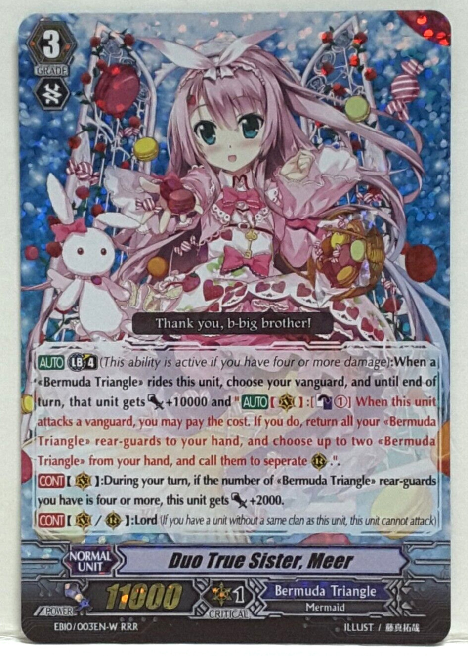 Bushiroad Cardfight Vanguard Duo True Sister, Meer (White) EB10/003EN-W RRR
