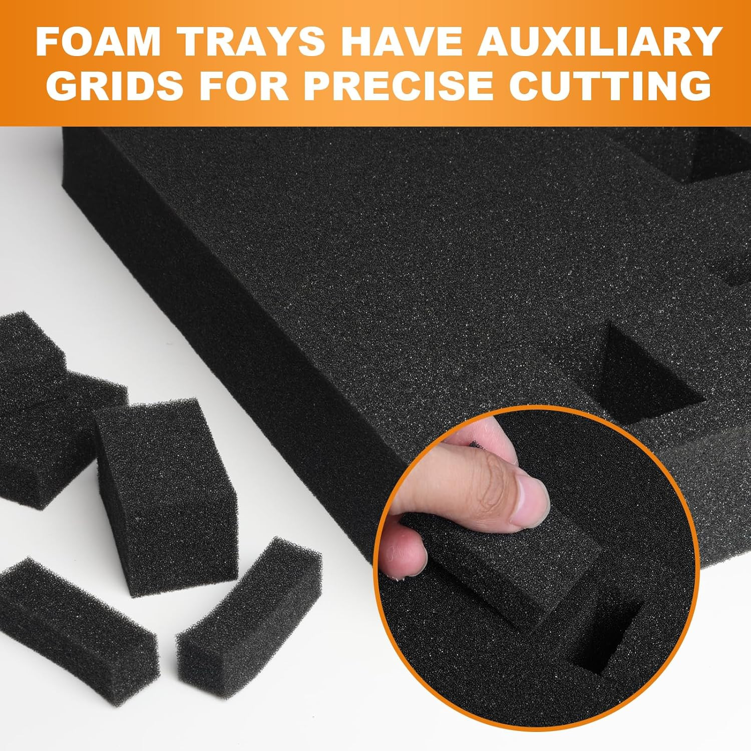 4Pcs Polyurethane Foam Inserts -16 X 12 X 2 Inch Pick and Pluck Foam Padding She