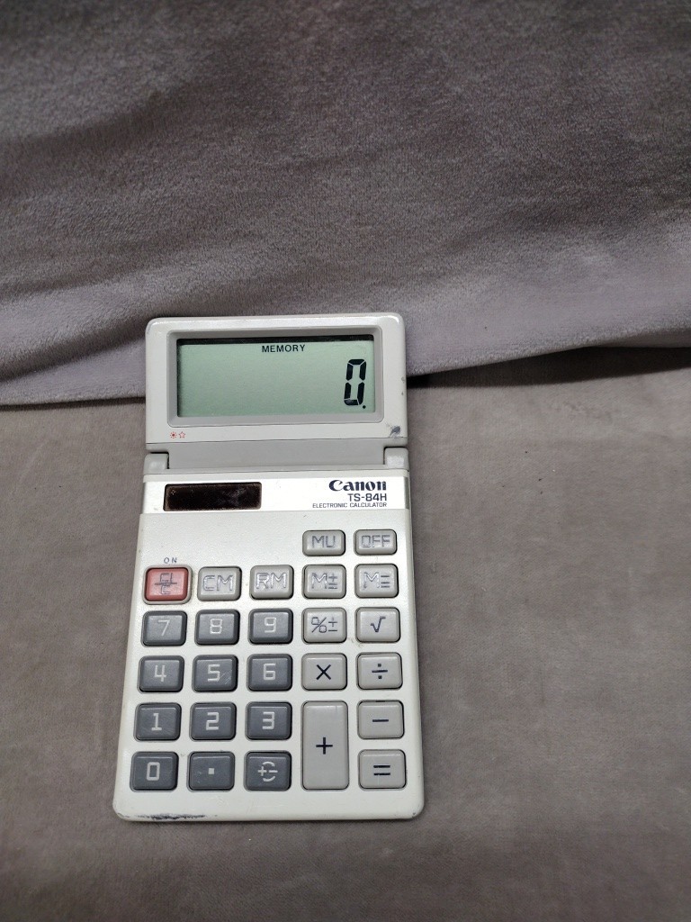 Vintage Canon Calculator Tilt Display Solar TS-84H Electronic No Case, Working