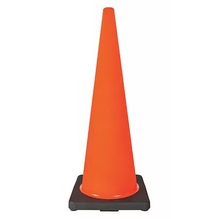 Zoro Select 6Fhc1 Traffic Cone, Standard Shape, Pvc, 36 In H, Orange,, 6Fhc1
