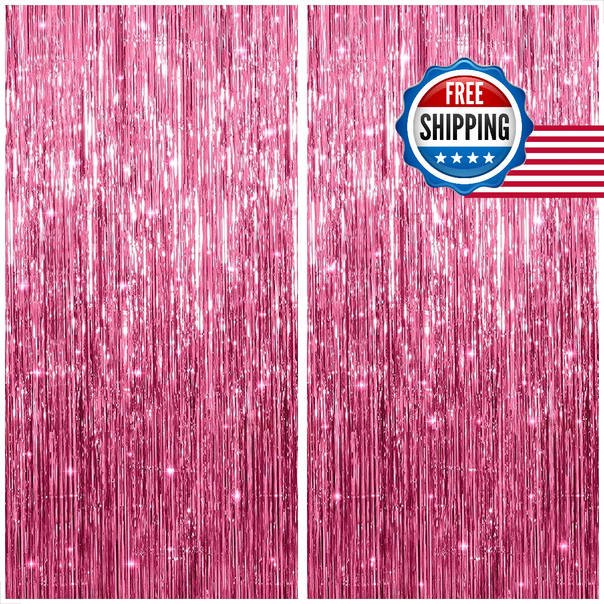 KatchOn Pink Fringe Streamers, Xtra Large 3.2x8 ft (2-Pack) Party Decorations