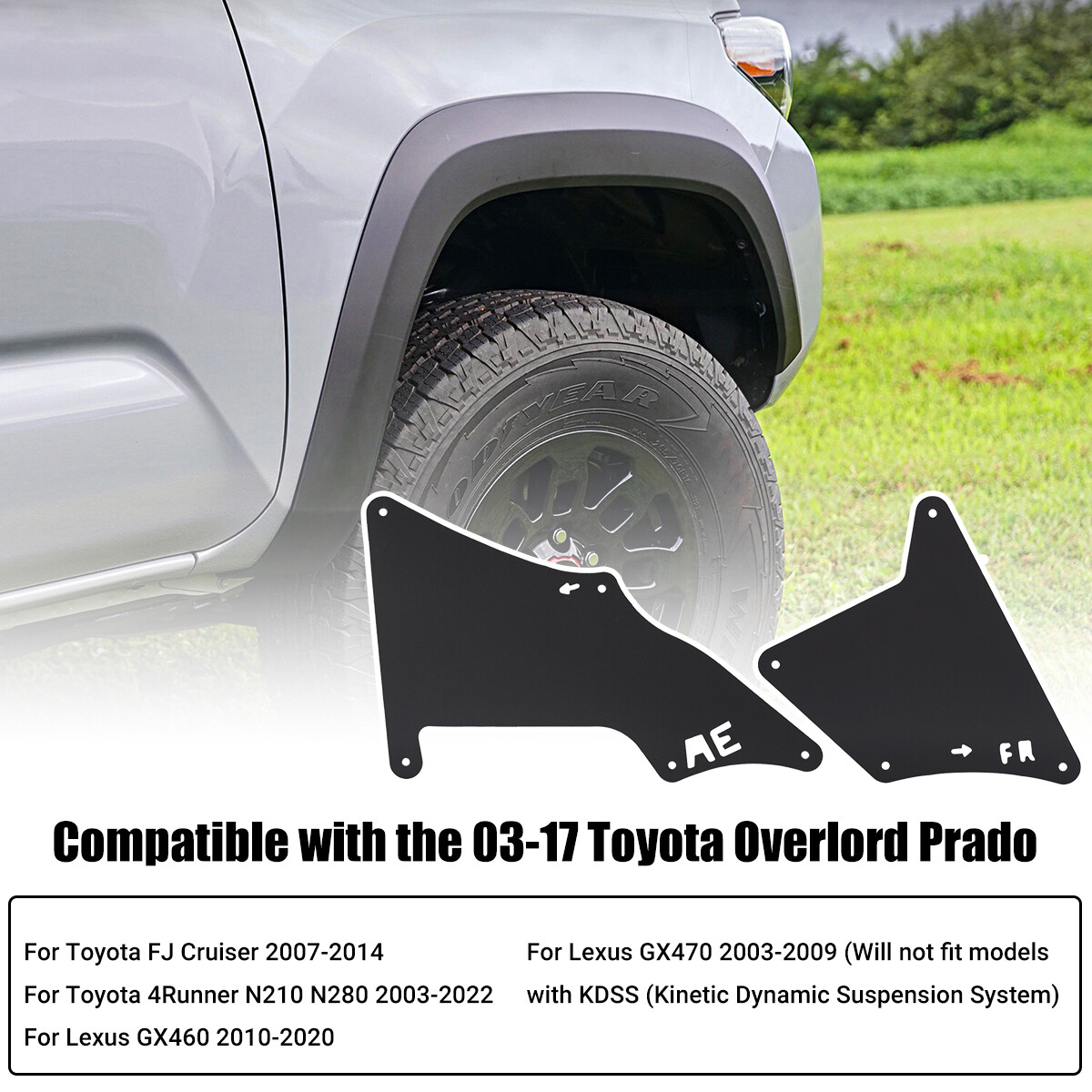 4PCS Splash Guard Fender Liner Shield for Lexus GX460 GX470 Toyota 4Runner 03-22
